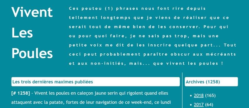 Vivent les poules...